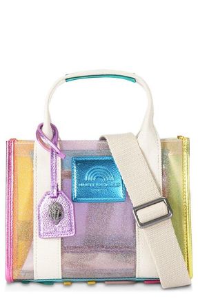 Kurt Geiger Extra Small Southbank Vinyl Clear Tote in Purple Multi at Nordstrom