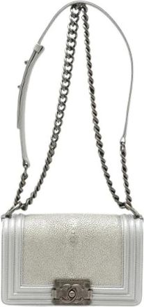 Chanel Pre-owned Vintage Shoulder Bag - Dames - Vintage Schoudertas - Grijs - ONE Size - Leer - Vintage