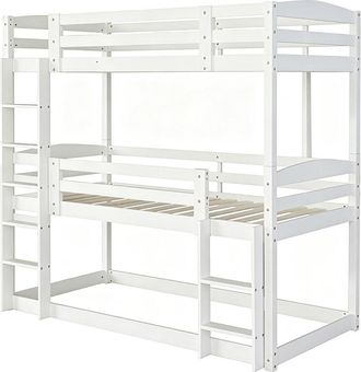 Habitat et Jardin Litera De Madera Con Escalera <> - 90 X 190 Cm - Blanco
