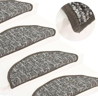 vidaXL Tappetini per Scale 15 pz Antracite 56x17x3 cm - Vidaxl