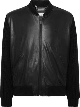 Philipp Plein Leren Bomber