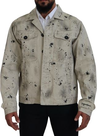 Dsquared2 Dsquared&sup2; Splash Print Casual blue Mens Jacket (Pre-Owned)