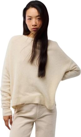 Majestic Filatures Truien - Dames - Ronde hals truien - Beige - XL - Truien & Vesten