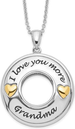 Diamond2Deal Sterling Silver Antique Cubic Zirconia I Love You More Grandma Necklace