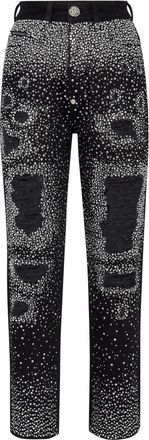 Philipp Plein Denim Broek Boyfriend Fit Crystal - Dames - Cropped Jeans - Veelkleurig - W28 - Denim - Jeans