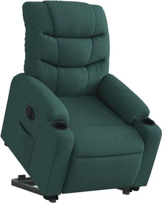 vidaXL Vidaxl - Sill&oacute;n El&eacute;ctrico Reclinable Elevable De Tela Verde Oscuro
