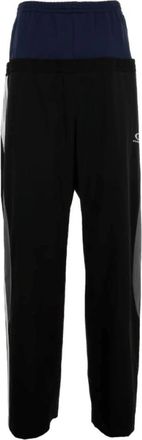 Balenciaga Kleur-blokspijkerbroek met streepdetail - Dames - Straight fit broeken - Zwart - S - Katoen - Broeken