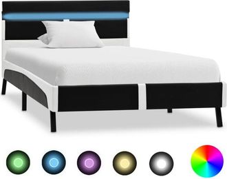 vidaXL Vidaxl - Giroletto con led senza Materasso Nero in Similpelle 90x200 cm