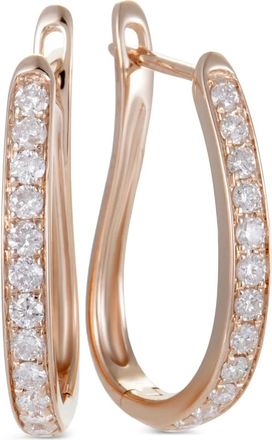 Luxury Bazaar Orecchini a cerchio in oro rosa 14 carati con diamanti