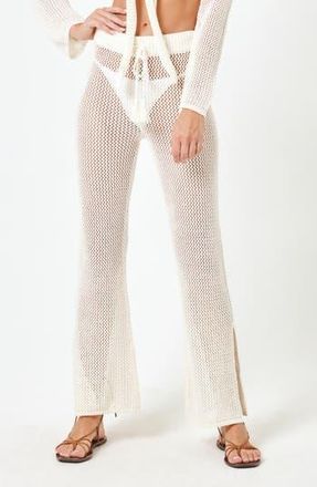 L*Space Los Cabos Open Stitch Cover-Up Sweater Pants in Cream at Nordstrom Rack, Size X-Small