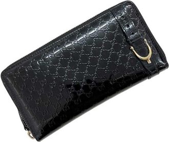 Gucci Black Patent Leather Long Wallet (Bi-Fold) (Pre-Owned)