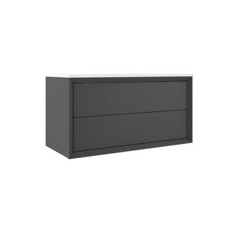 Saniclass Prime Core Wastafelonderkast - 100x55x45cm - 2 lades - push to open - MDF - mat antraciet