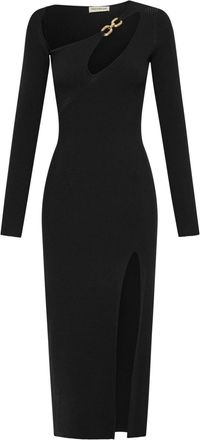 Nicholas Ginerva asymmetric-neck dress - women - Nylon/Rayon/Spandex/Elastane - S - Black