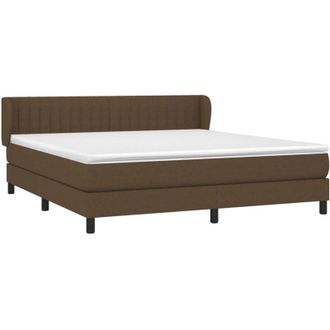 vidaXL Vidaxl - Cama Box Spring Con Colch&oacute;n Tela Marr&oacute;n Oscuro 160x200 Cm