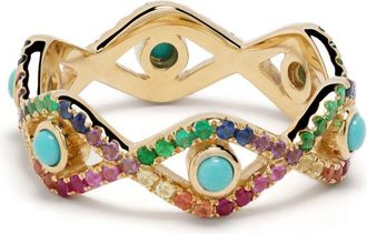 Sydney Evan 14K Yellow Gold Evil Eye Turquoise Ring - Womens - 14kt Yellow Gold