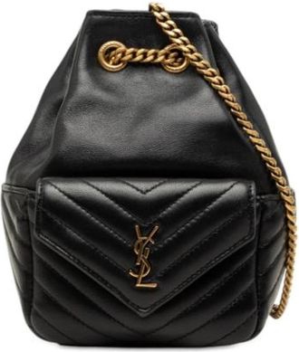 Saint Laurent Tweedehands leren schoudertassen - Dames - Vintage Tas - Zwart - ONE Size - Vintage
