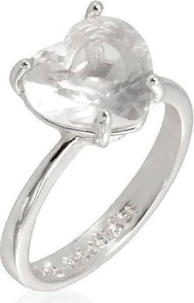 Les N&eacute;r&eacute;ides Ladies Silver Crystal Heart Ring, Brand Size 52