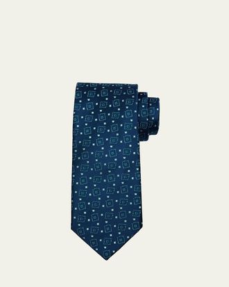 Charvet Mens Diamond-Woven Silk Tie