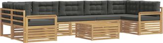 vidaXL Conjunto De Sof&aacute;s De Exterior 8 Uds. Blanco Y Antracita Vidaxl