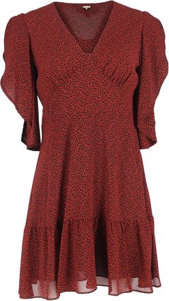 Michael Kors MICHAEL Michael Kors Bedrukte mini-jurk met watervalmouwen in rood polyester