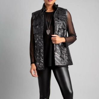 Berek Bling Bling Zebra Vest In Black