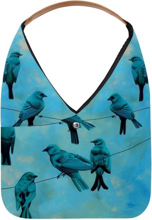 Generic Birds Blue Sky Painting Reusable Lightweight Grocery Bags - Foldable Into Compact Pouch, Washable & Sturdy, Multipurpose for Shopping and Travel