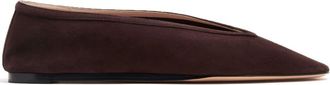 Le Monde Beryl Luna suede ballerina shoes - women - Caiman Leather/Calf Suede/Calf Suede - 35 - Brown
