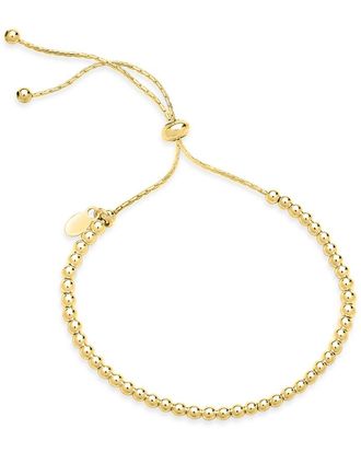 Sterling Forever 14K Gold Beaded Slider Bracelet