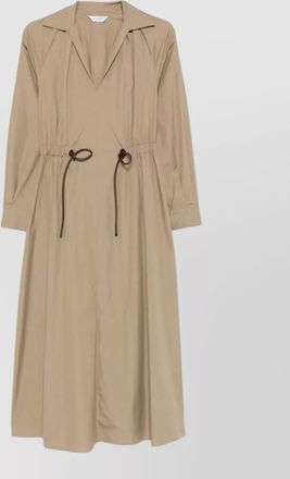 Max Mara collared midi coat drawstring waist slits
