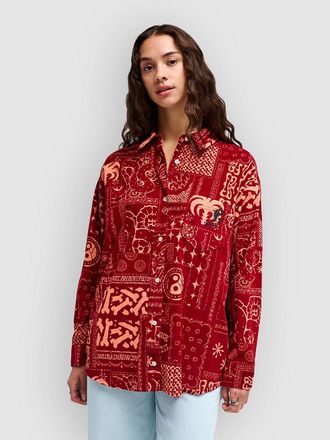 Rvca Dalas Patchwork Cord Hemd rot