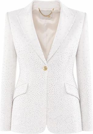 Nenette Giacca monopetto full strass - Dames - Blazers - Wit - L - Leer - Jassen