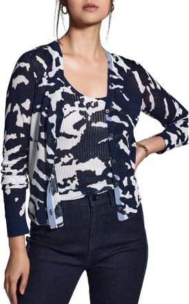 Nic+Zoe Nightfall Rib Cardigan in Indigo Multi at Nordstrom, Size X-Small
