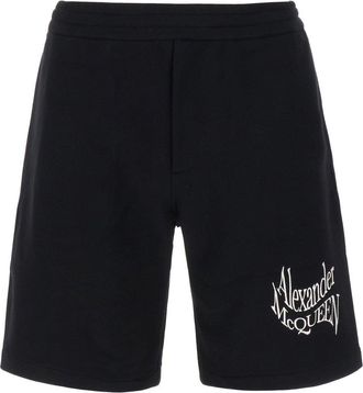 Alexander McQueen Black Cotton Bermuda Shorts