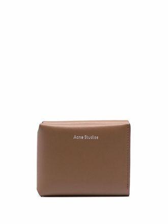 Acne Studios grained-effect trifold wallet - unisex - Leather - One Size - Brown