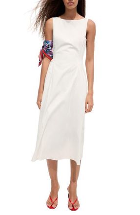 Mango Nicole Drop Waist Midi Dress in White at Nordstrom, Size 10
