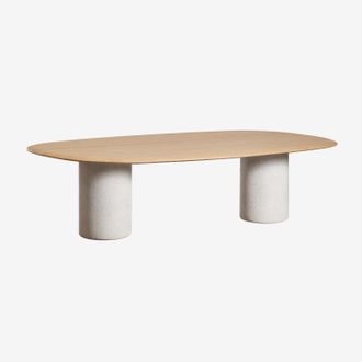 Sklum Mesa De Comedor Ovalada En Mdf Y Cemento Lysander Sklum