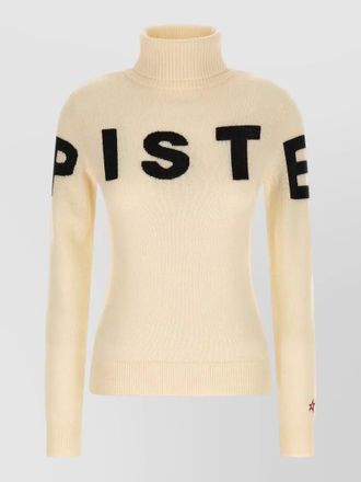 Perfect Moment piste turtleneck sweater long sleeves embroidery text