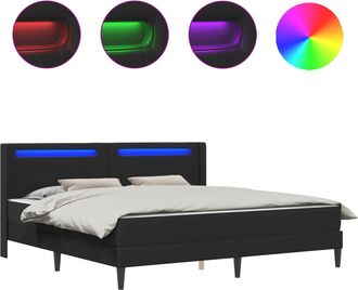 vidaXL Estructura De Cama Con Colch&oacute;n Negro 180 X 200 Cm Vidaxl