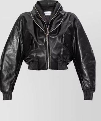 Givenchy lamb leather shawl collar bomber jacket