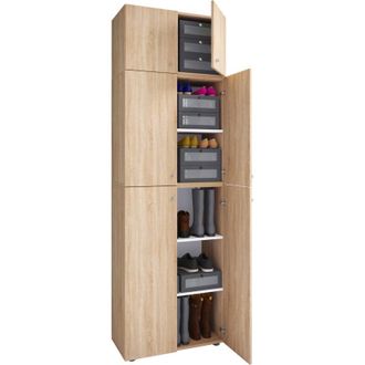 ebuy24 Gabinete De Zapato De Madera Vcm Dimensiones: Al. 223 X An. 70 X T. 39 Cm Armario Multiusos 5 Compartimentos 4 Puertas Rotativas 2 Puertas De Fijaci&oacute;n