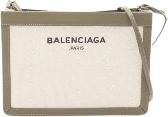 Balenciaga Pre-owned Cross Body Bags, female, White, Size: ONE SIZE Pre-owned Navy Leather Shoulder Bag