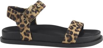 AGL Gedrukte dubbele gesp sandaal Cristina - Dames - Sandalen - Blauw - 40 EU - Leer - Schoenen