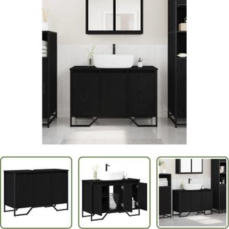 vidaXL Mobile per bagno - Mobiletto per Lavabo Altro Rovere Nero 91 x 35 x 60 cm