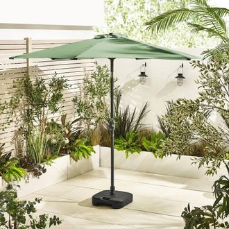 Furniturebox Vertical Garden Parasol & Base Set in Green