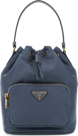 Prada Cerulean Blue Re-Nylon Duet Bucket Bag