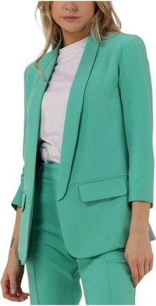 Est'seven Jassen, Dames, Groen, S, Groene Damesblazer Colbert Stijl