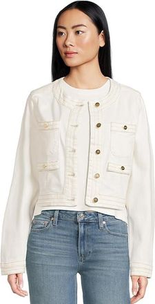 Paige Kiya Jacket In Toasted Ecru Womens Jacket Toasted Ecru : MD, Cotton/Elastane