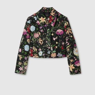 Gucci Flora Silk Brocade Jacket, Black, Ready-to-wear