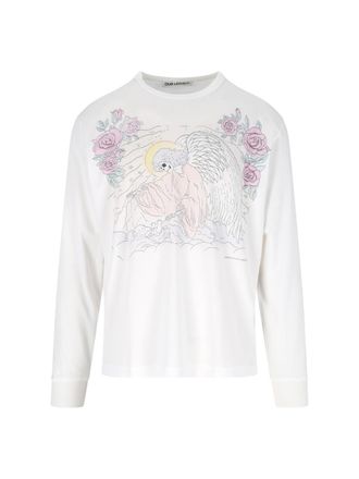 Our Legacy White Farewell Angelic Print Cotton T-Shirt