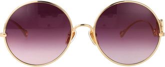 Chlo&eacute; Ronde Zonnebril - Dames - Zonnebrillen - Geel - 56 MM - Accessoires